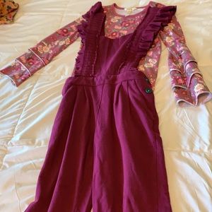 Matilda Jane size 8 corduroy overalls and top